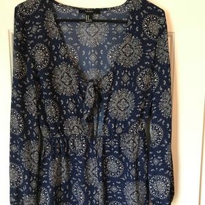 Navy blue long sleeve romper